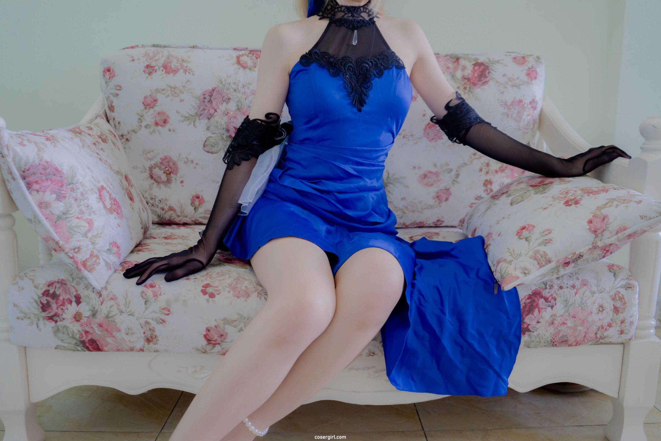 图片[4]-少女映画 - Saber 蓝色礼服 - coser福利社写真图片预览-coser福利社